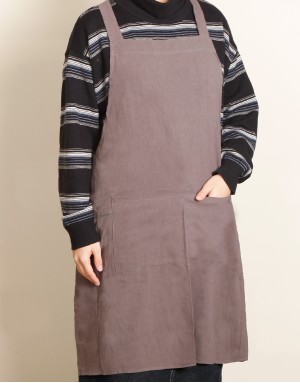 水洗棉布日式簡約+雙口袋毛巾掛帶-深灰色 水洗棉布日式簡約+雙口袋毛巾掛帶-深灰色