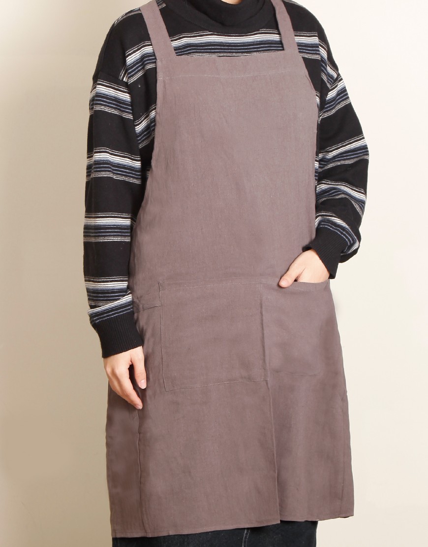 水洗棉布日式簡約+雙口袋毛巾掛帶-深灰色 水洗棉布日式簡約+雙口袋毛巾掛帶-深灰色