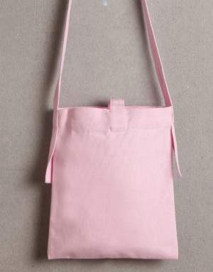 厚帆直式斜背加釦小包-粉色 厚帆直式斜背加釦小包-粉色