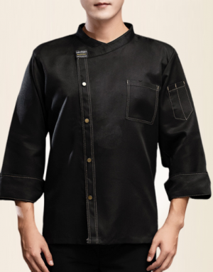 高級長袖側排釦廚師服-有口袋(黑/白/灰) 高級長袖側排釦廚師服-有口袋(黑/白/灰)