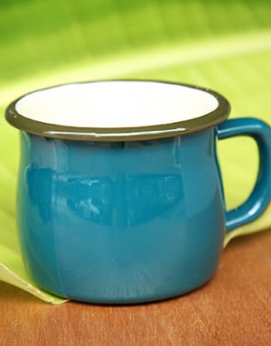 大肚琺瑯杯-藍色