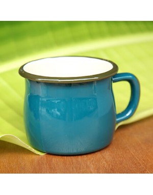 大肚琺瑯杯-藍色