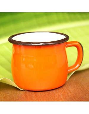 大肚琺瑯杯-橘色