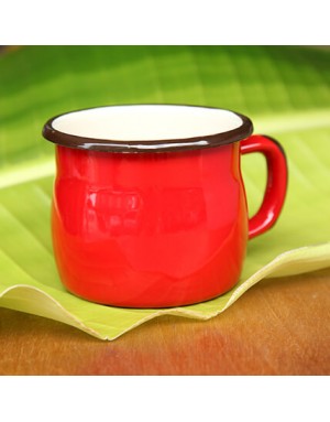 大肚琺瑯杯-紅色