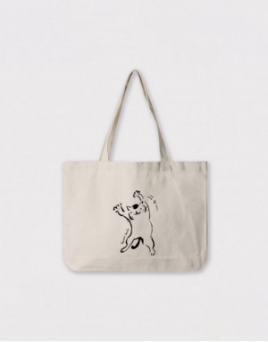 |插畫款|厚帆布單層有底無側橫式袋|大尺寸|-喵-努豆 |插畫款|厚帆布單層有底無側橫式袋|大尺寸|-喵-努豆