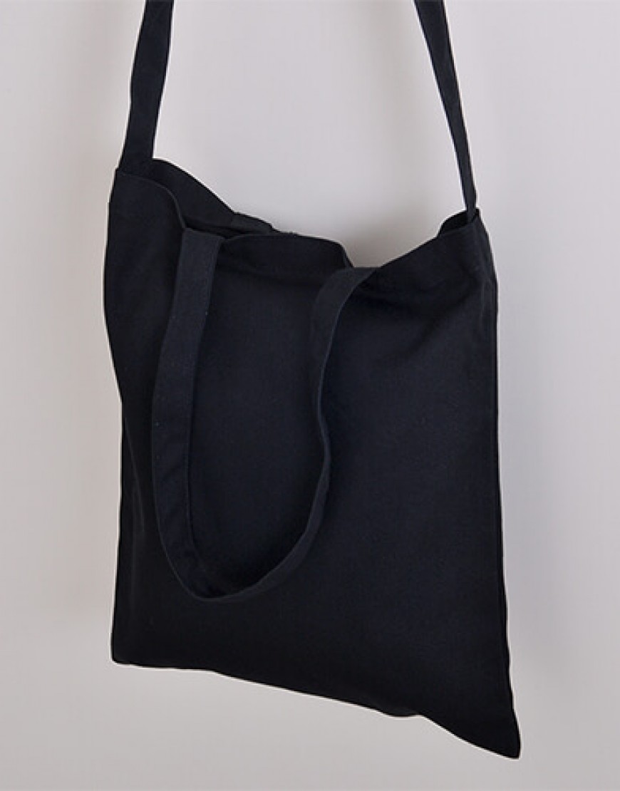 黑色帆布單層兩用直式袋