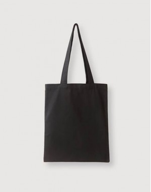 12安厚帆布黑色單層直式肩背包