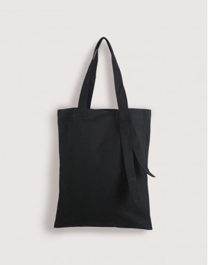 黑色中帆布單層提帶外露直式袋 黑色中帆布單層提帶外露直式袋