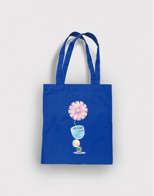 |插畫款|棉布書店袋-藍色 Balanced love |插畫款|棉布書店袋-藍色 Balanced love