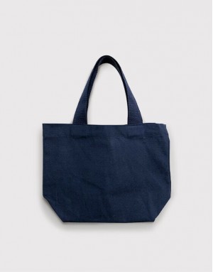 \限量特價/ 純棉藏青色織帶小托特 \限量特價/ 純棉藏青色織帶小托特