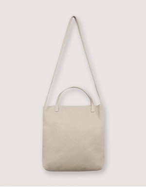 厚帆布單層有底兩用橫式袋-卡其