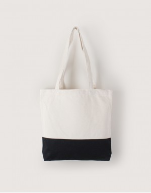 中帆布雙色拼接橫式袋