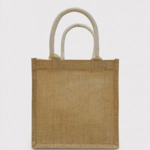 橫式粗麻手提袋-織帶包心款-4種尺寸