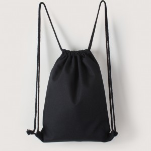 黑色中帆布束口後背包|大量100個起訂|