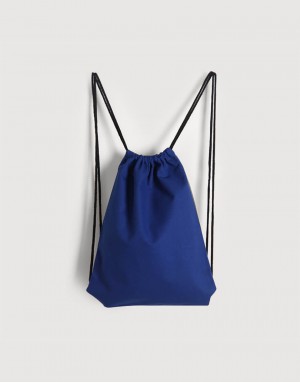 |預購|八色帆布束口後背包-藍色 |預購|八色帆布束口後背包-藍色