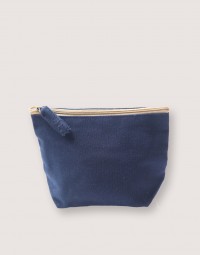 帆布有底化妝包-深藍色