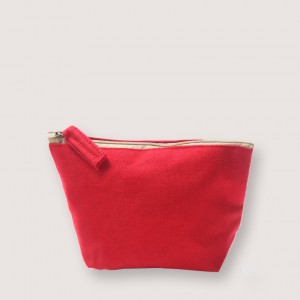 帆布有底化妝包-紅色