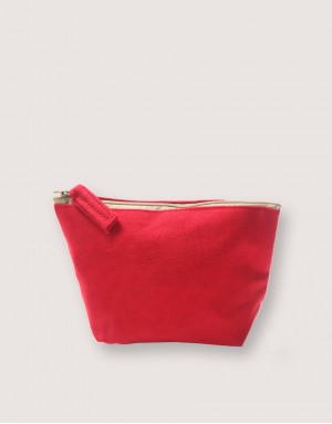 帆布有底化妝包-紅色 帆布有底化妝包-紅色