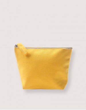 帆布有底化妝包-黃色 帆布有底化妝包-黃色