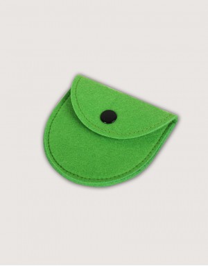 |缺貨|半圓形羊毛氈零錢袋-草綠色 |缺貨|半圓形羊毛氈零錢袋-草綠色