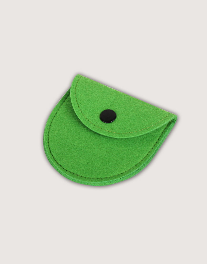 |缺貨|半圓形羊毛氈零錢袋-草綠色