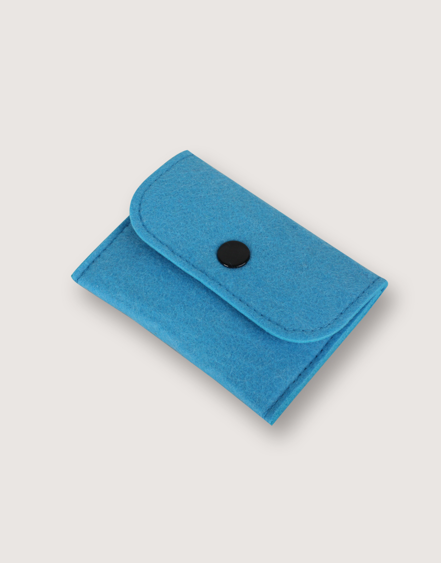 |預購|長方形羊毛氈零錢袋-藍色