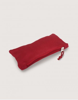 帆布拉鍊大筆袋-紅色 帆布拉鍊大筆袋-紅色