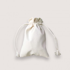 中帆布荷葉邊束口收納袋-小