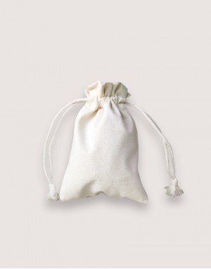 中帆布荷葉邊束口收納袋-小