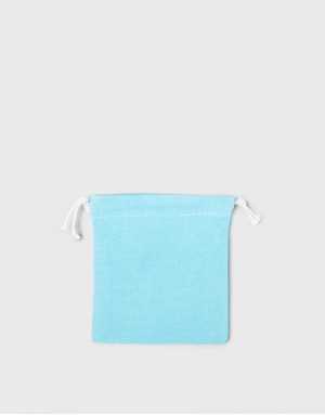 多色帆布束口收納袋-小號-淺藍綠色 多色帆布束口收納袋-小號-淺藍綠色