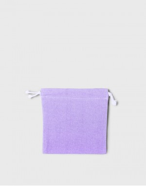 多色帆布束口收納袋-小號-紫色