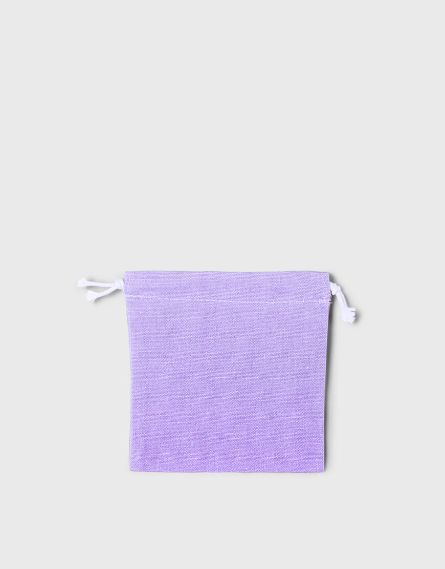 多色帆布束口收納袋 - 小號 - 紫色