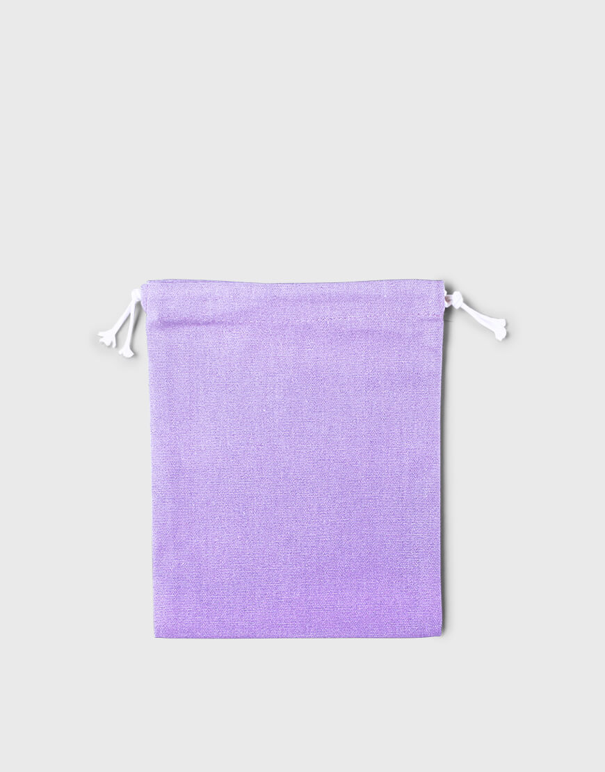 多色帆布束口收納袋-中號-紫色