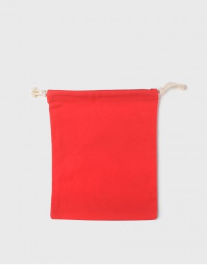 多色帆布束口收納袋-中號-紅色 多色帆布束口收納袋-中號-紅色