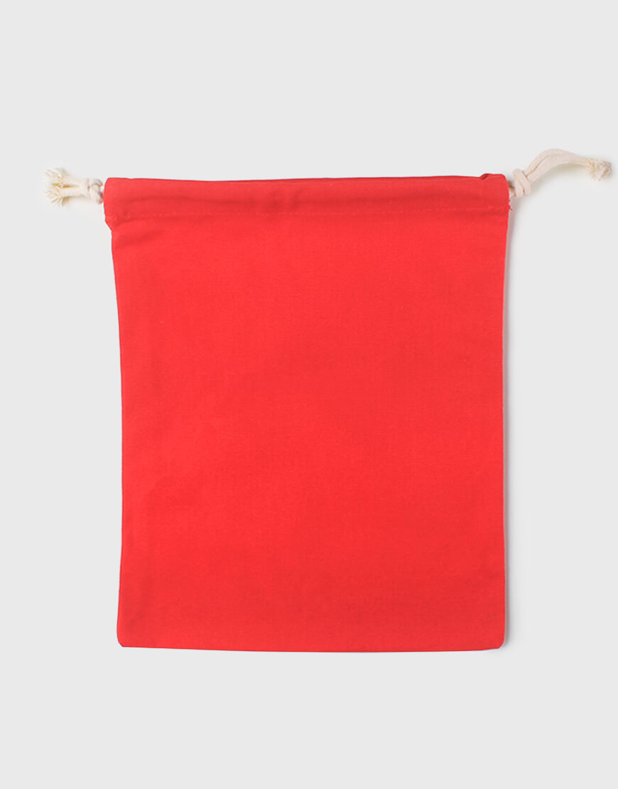 多色帆布束口收納袋-紅色