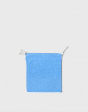 多色帆布束口收納袋-小號-淺藍色