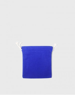 多色帆布束口收納袋-小號-深藍色