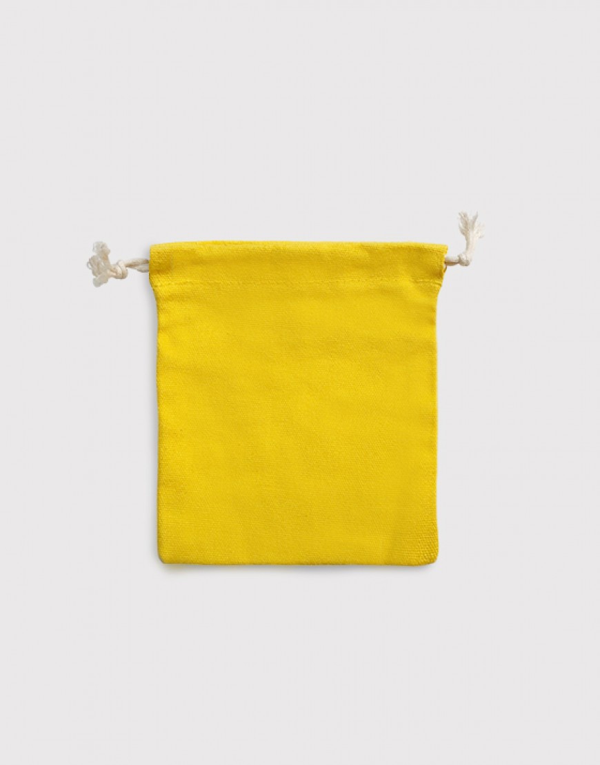 多色帆布束口收納袋 - 中號 - 黃色