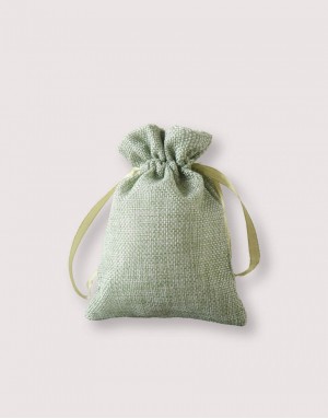 仿亞麻小號束口袋-5色