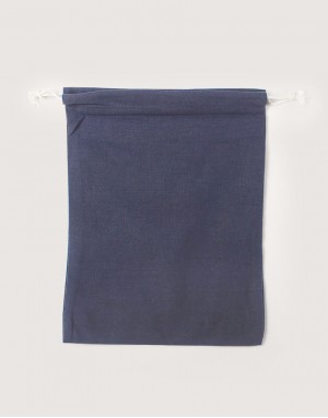 棉麻束口收納袋-大-灰色 棉麻束口收納袋-大-灰色