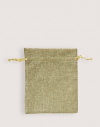 仿亞麻中號束口袋-淺咖啡色