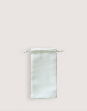 |缺貨|仿麂皮絨布束口袋-白色