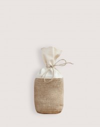 |預購| 圓底棉布黃麻束口袋-S