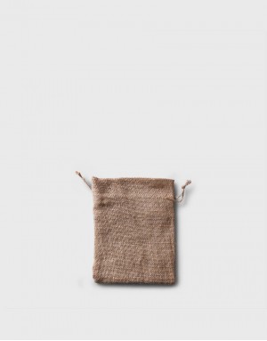 |預購|黃粗麻布束口袋-迷你