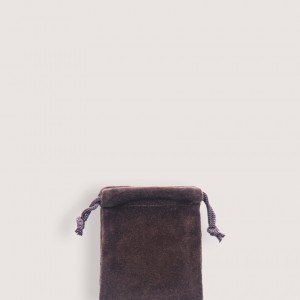 |缺貨|天鵝絨束口袋-咖啡色