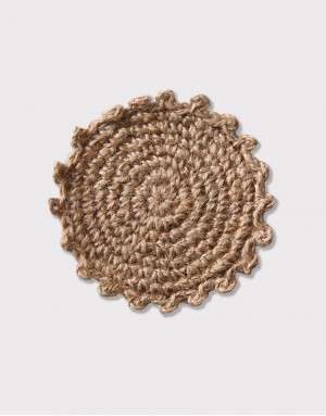 |預購|棉麻布編織杯墊-花邊款 