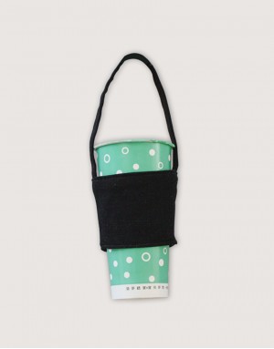 12N雙層帆布飲料提袋-黑色 12N雙層帆布飲料提袋-黑色