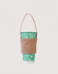 12N雙層帆布飲料提袋-灰橘色