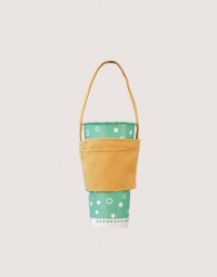 12N雙層帆布飲料提袋-鵝黃色