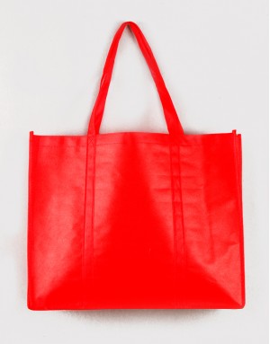 不織布橫式立體車縫提袋 - 紅色XL (加固款) 不織布橫式立體車縫提袋 - 紅色XL (加固款)